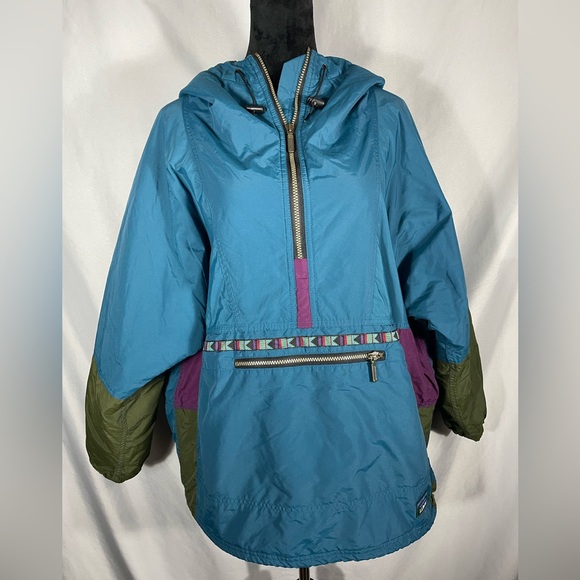 L.L. Bean Jackets & Blazers - LL Bean Aztec Anorak Pullover 1/2 Zip Windbreaker Women’s Poncho USA Sz XL